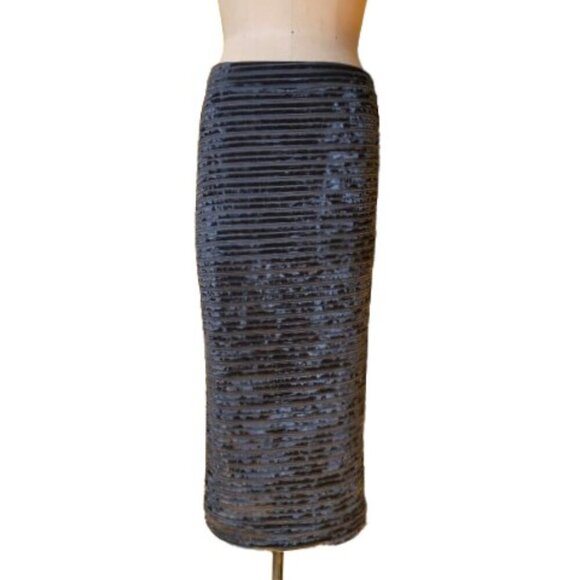 Vintage 90s/00s Y2K velvet two piece pencil skirt top set Venz Montreal - Picture 2 of 16